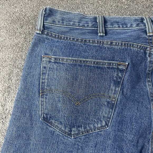 Levis 501 Jeans 38x34 Medium Wash Straight Leg Button Fly Cotton - Picture 12 of 16